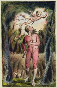 اللوحة 1 من "أغاني البراءة والخبرة" (بنتلي 2) 1789-74 (النقش البارز بالقلم والمرحاض) بواسطة وليام بليك